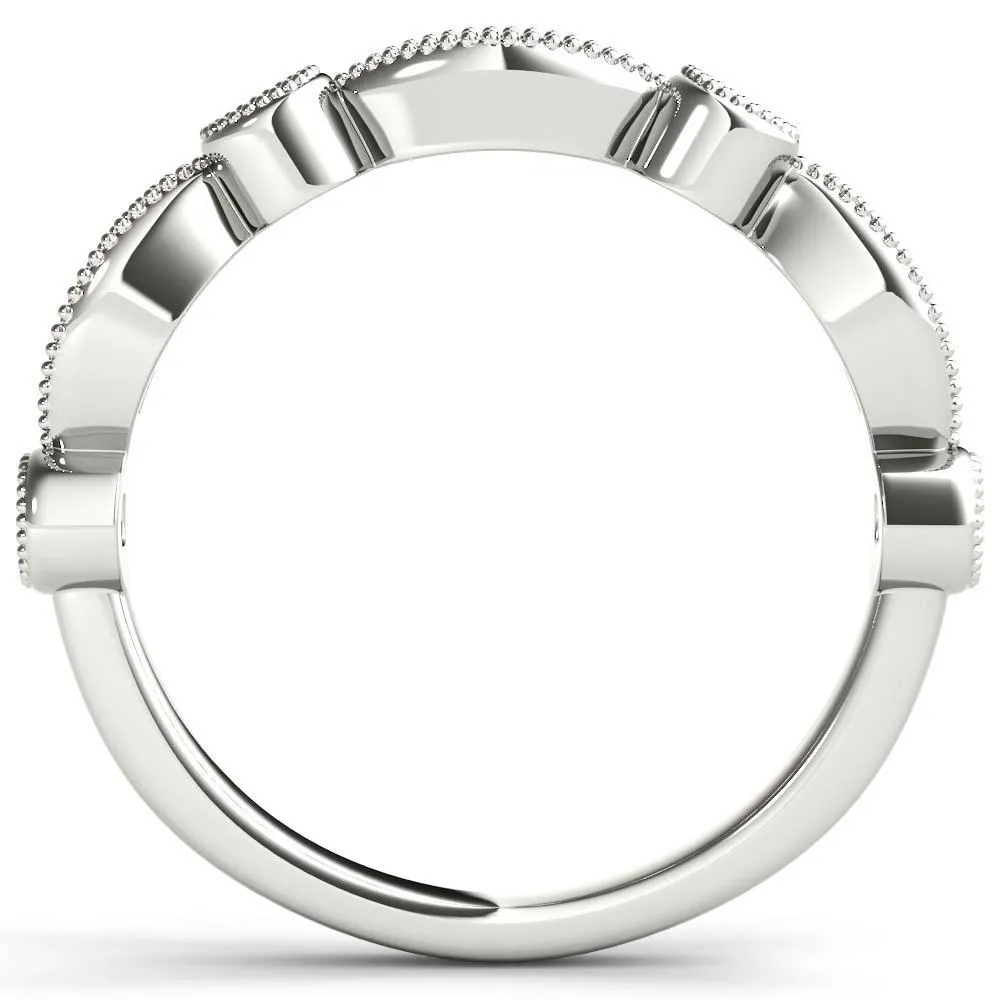 De Couer 10k White Gold 1/10ct TDW Wedding Band - White H-I sold by Zulily product image thumbnail 3
