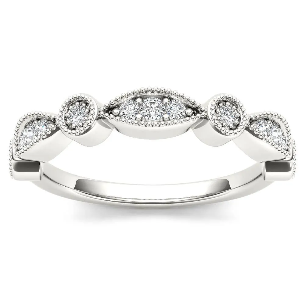 De Couer 10k White Gold 1/10ct TDW Wedding Band - White H-I sold by Zulily