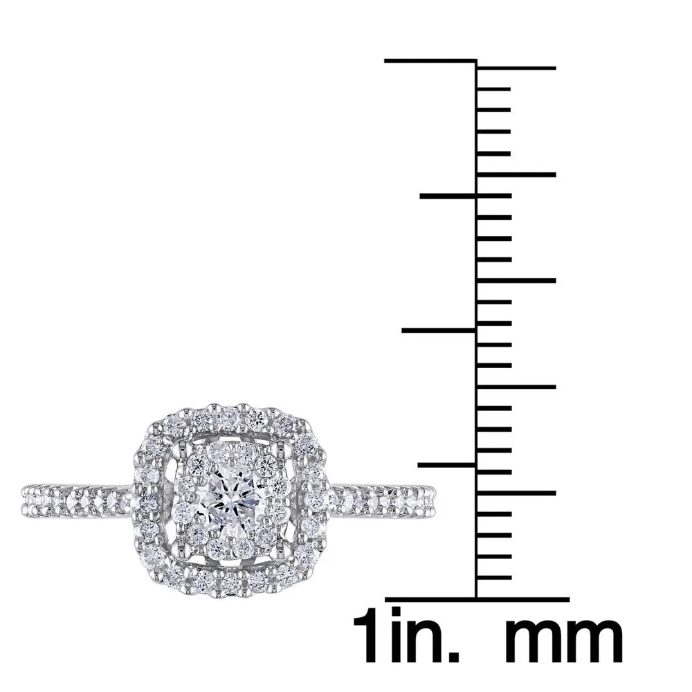 Miadora 10k White Gold 1/2ct TDW Certified Diamond Halo Engagement Ring sold by Zulily product image thumbnail 5