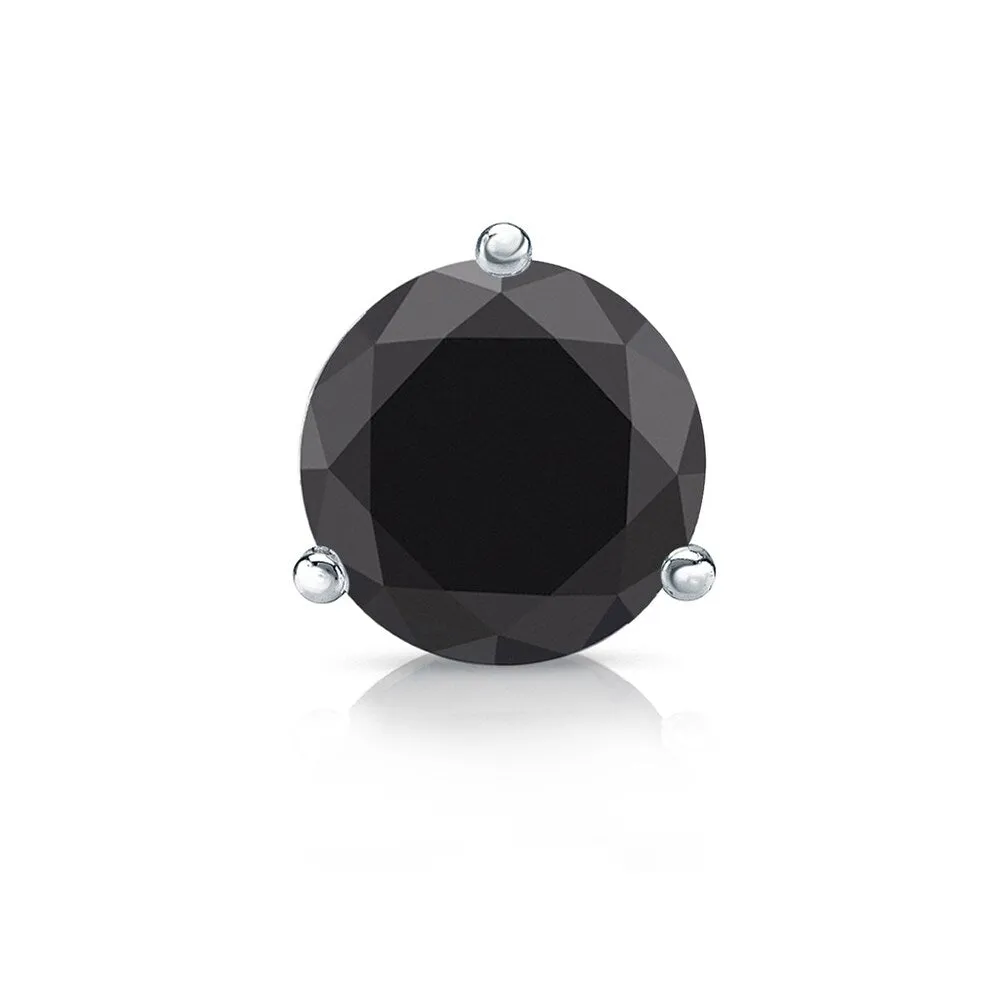 Auriya 14k Gold 1ct TDW 3-Prong Martini Round SINGLE (1) Black Diamond Stud Earring sold by Zulily product image thumbnail 4