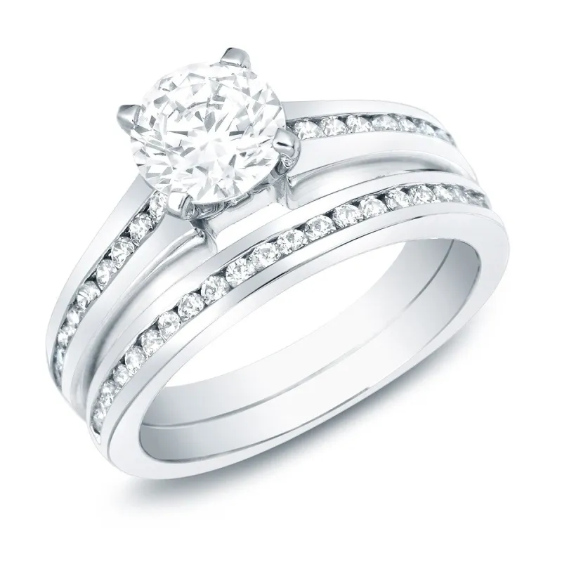 Auriya 14k Gold 1ctw Classic Round Diamond Engagement Ring Set sold by Zulily