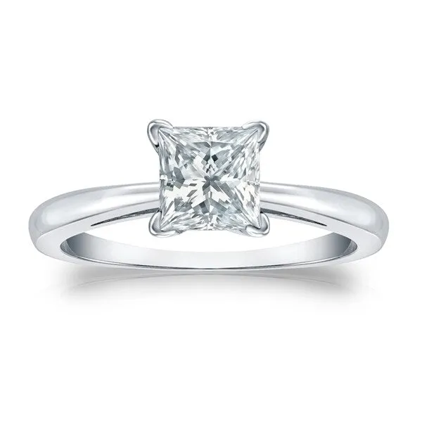 Auriya 1ctw Princess-Cut Solitaire Diamond Engagement Ring 18k Gold Certified sold by Zulily
