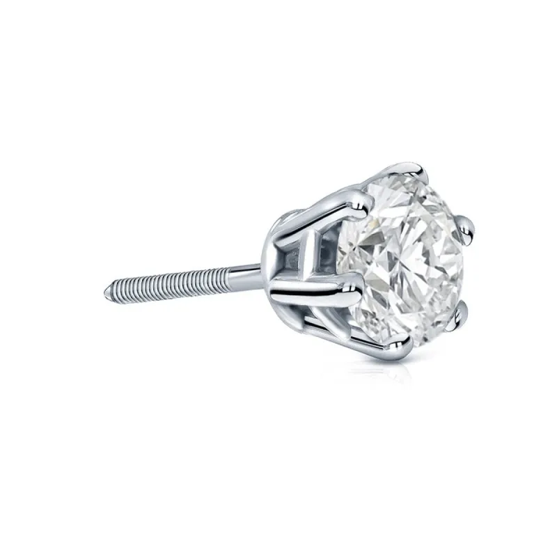 Auriya 14k Gold 1ct TDW Round 6-Prong SINGLE STUD (1) Diamond Earring sold by Zulily