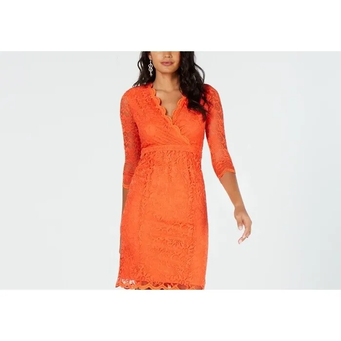 Thalia Sodi Women's Lace Sheath Dress Orange Size Small sold by Zulily product image thumbnail 2