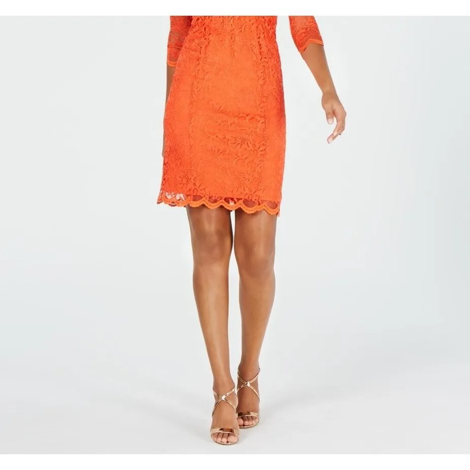 Thalia Sodi Women's Lace Sheath Dress Orange Size Small sold by Zulily product image thumbnail 3