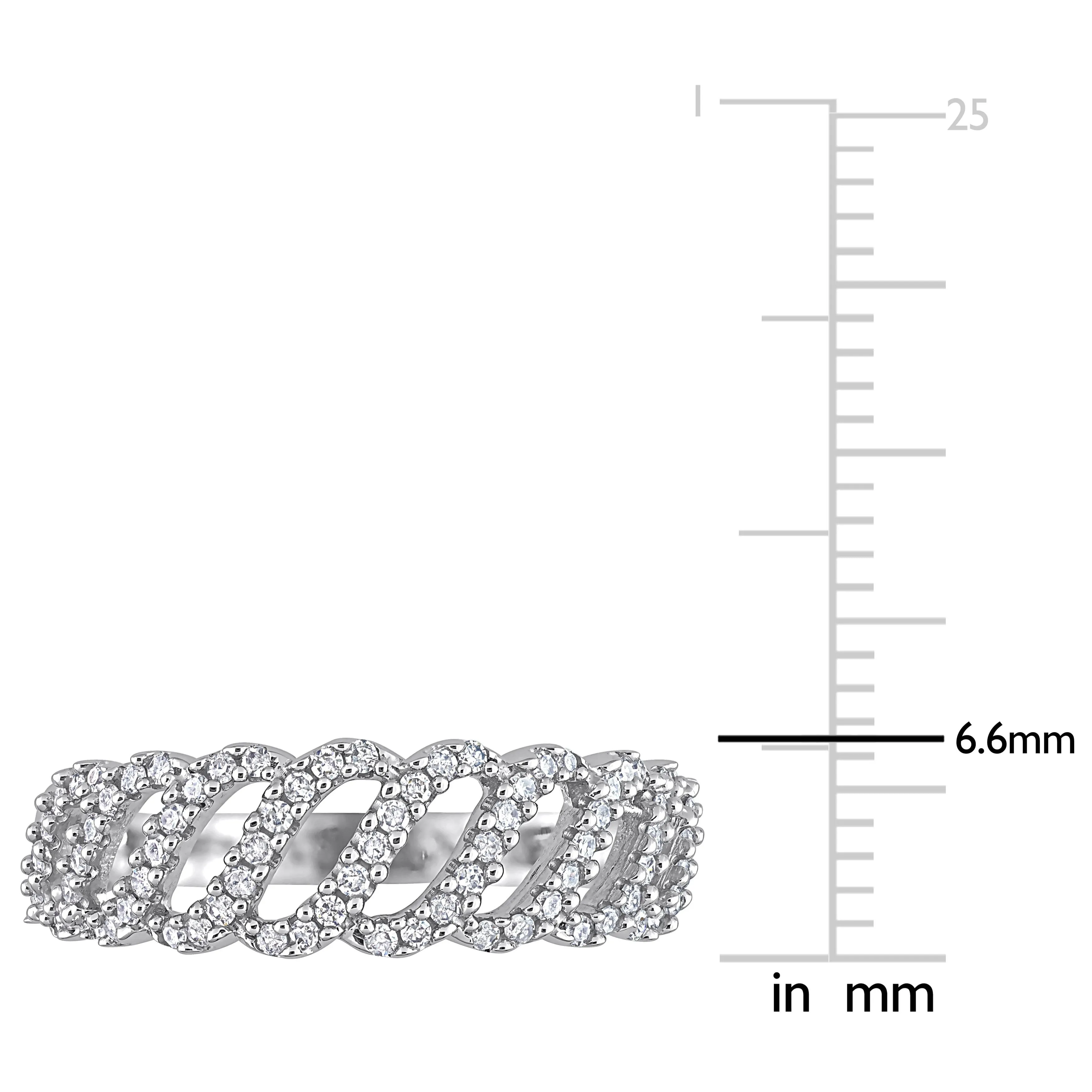 Miadora 1/3ct TDW Diamond Wave Ring in 10k White Gold sold by Zulily product image thumbnail 3