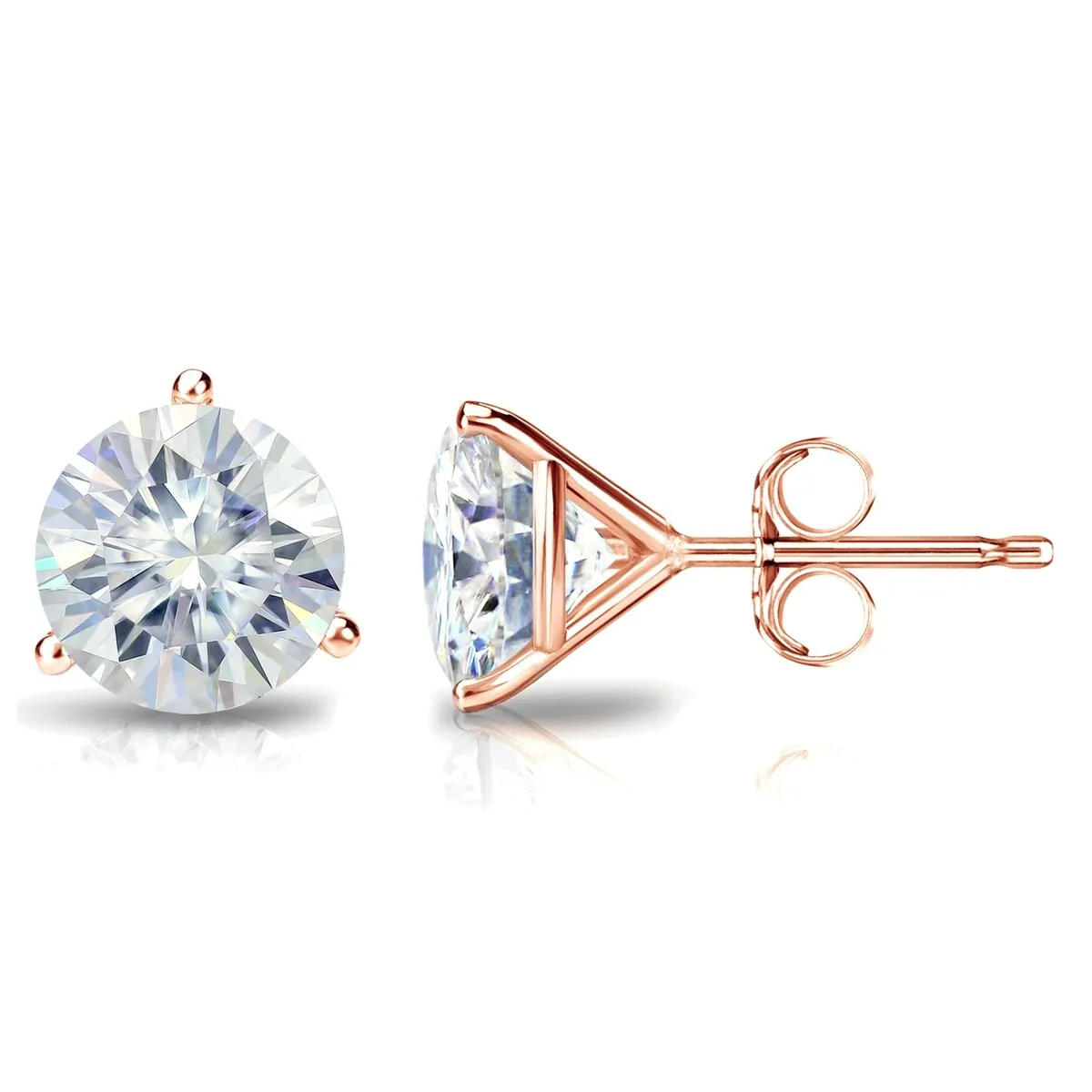 Auriya 2 1/2ctw Round Moissanite Stud Earrings 14k Gold Martini-set - 7 mm, Push-Backs - 7 mm sold by Zulily product image thumbnail 3