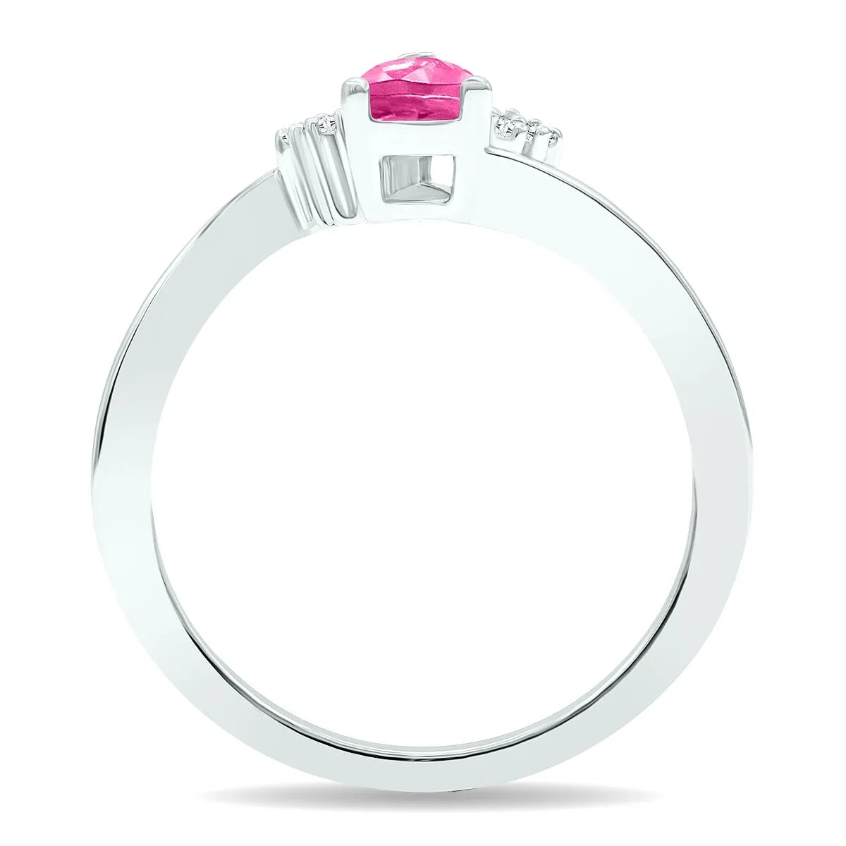 Women's Pink Topaz and Diamond Tierra Ring in 10K White Gold sold by Zulily product image thumbnail 2