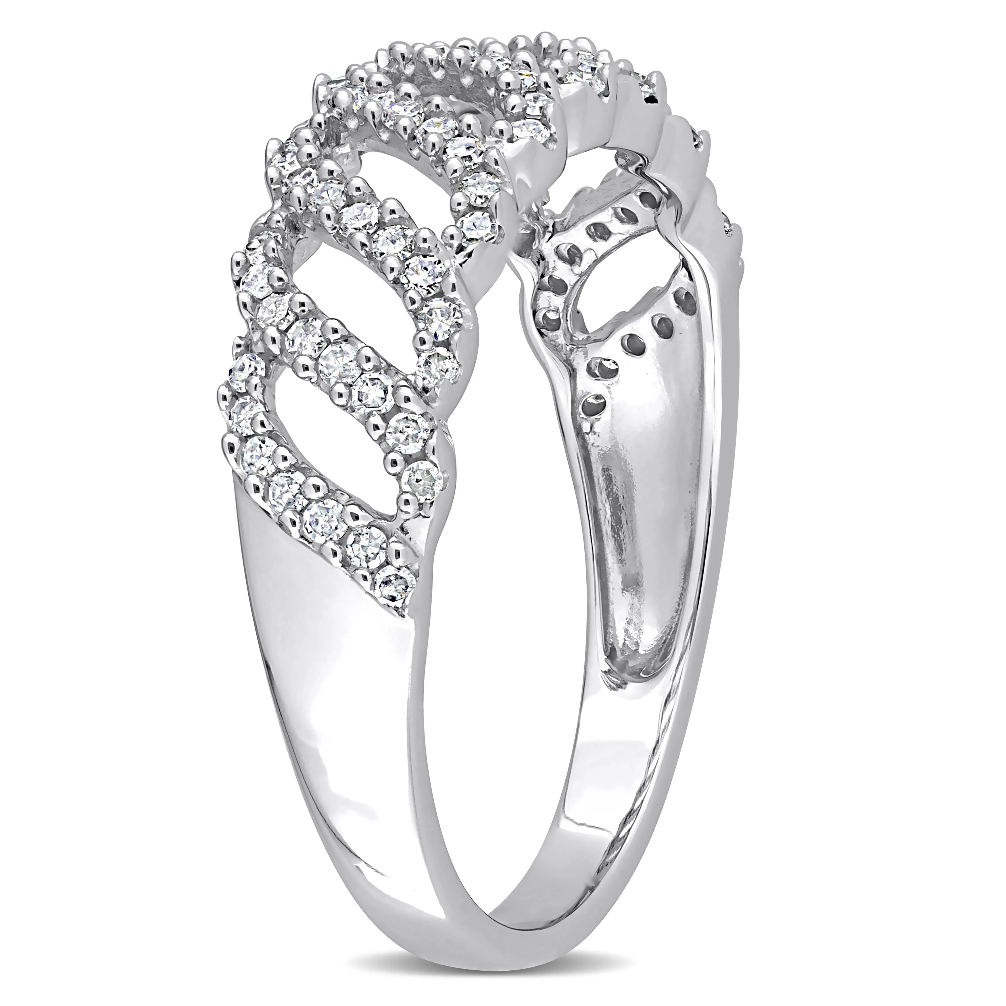 Miadora 1/3ct TDW Diamond Wave Ring in 10k White Gold sold by Zulily product image thumbnail 2