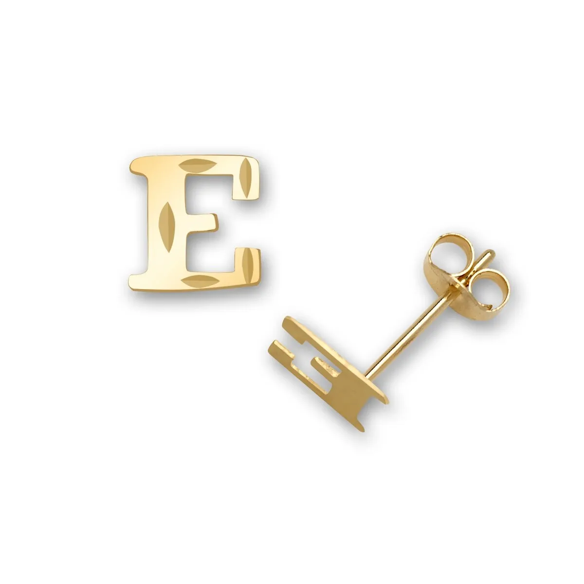 Curata Solid 14k Yellow Gold Diamond-cut Monogram Initial Pair Earrings - Orange sold by Zulily product image thumbnail 5