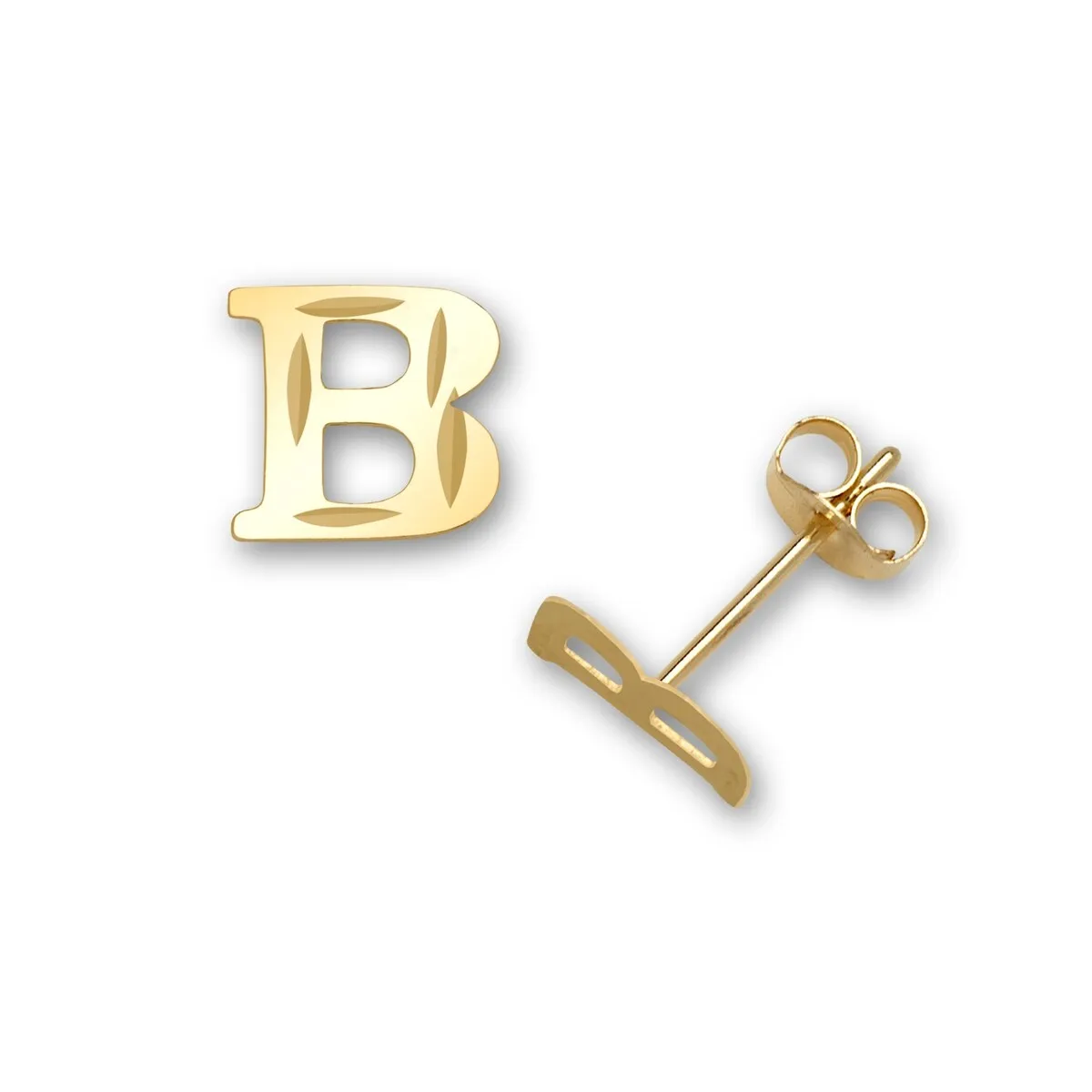 Curata Solid 14k Yellow Gold Diamond-cut Monogram Initial Pair Earrings - Orange sold by Zulily product image thumbnail 2