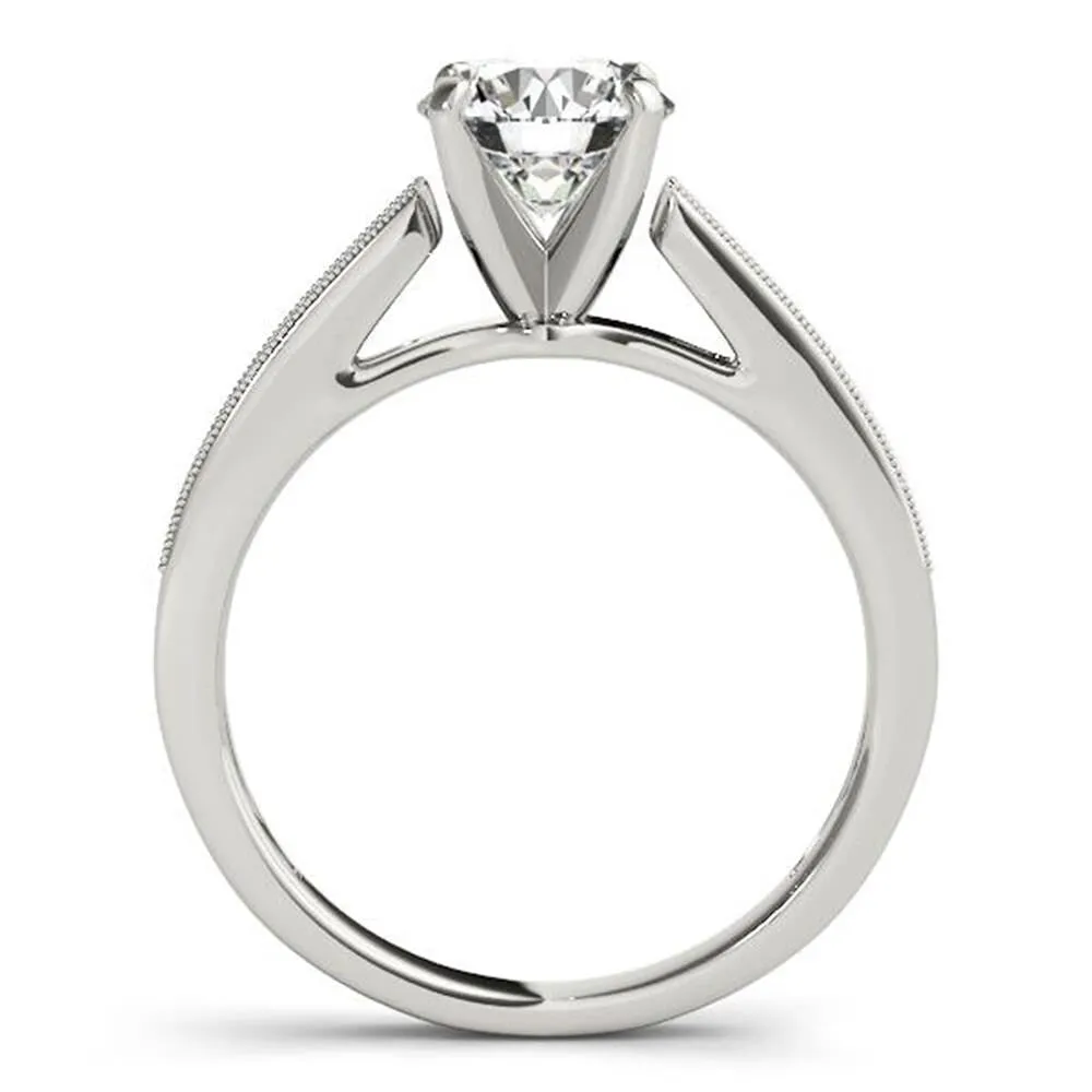 Auriya 14k Gold Classic 4ct Moissanite and Diamond Engagement Ring 1/6ctw sold by Zulily product image thumbnail 4