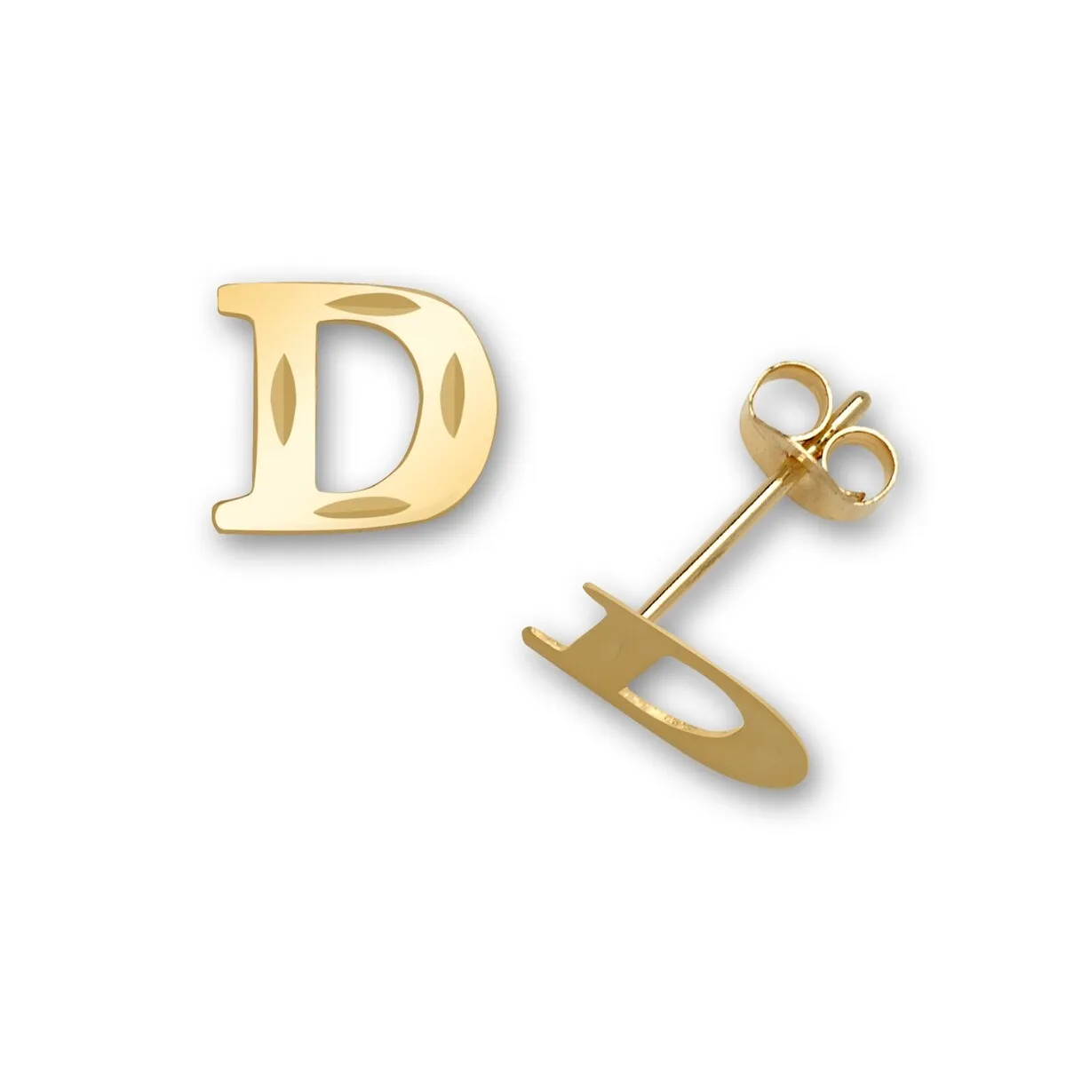 Curata Solid 14k Yellow Gold Diamond-cut Monogram Initial Pair Earrings - Orange sold by Zulily product image thumbnail 4