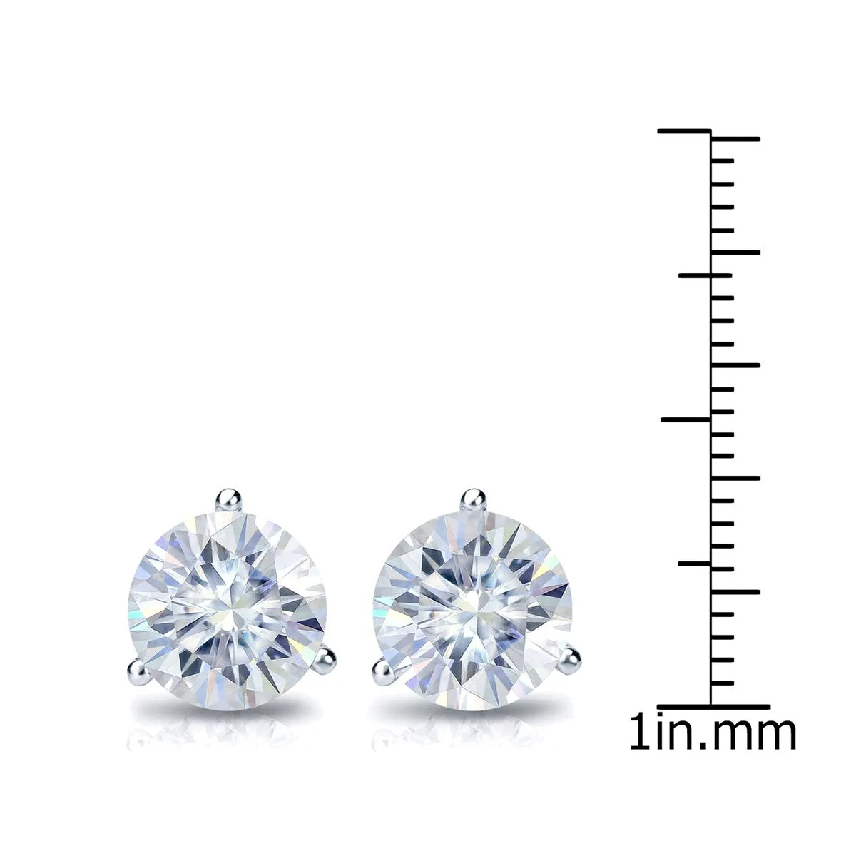 Auriya 4ctw Round Moissanite Stud Earrings 14k Gold Martini-set - 8.2 mm sold by Zulily product image thumbnail 4