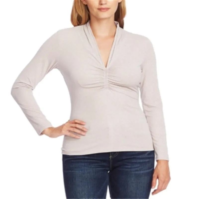 Vince Camuto Women's Long Sleeve V Neck Top Pink Size Large sold by Zulily