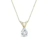 Auriya 18-karat Gold 0.45ctw Pear Solitaire Lab Grown Diamond Necklace V-End (F-G VS) Prong - 0.45 sold by Zulily