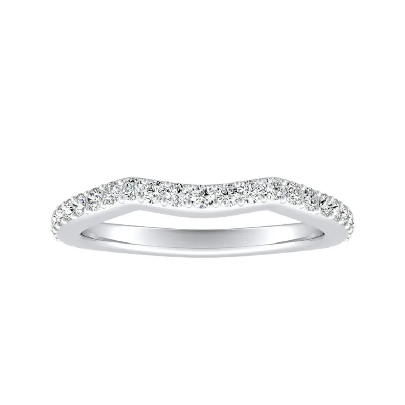 Auriya Curved 1/3ctw Diamond Wedding Band 18k Gold sold by Zulily