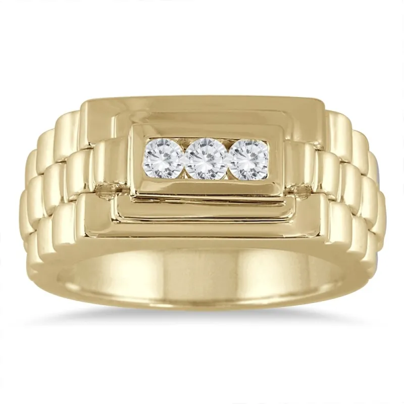 1/4 Carat TW Men's Diamond Ring in 10K Yellow Gold sold by Zulily