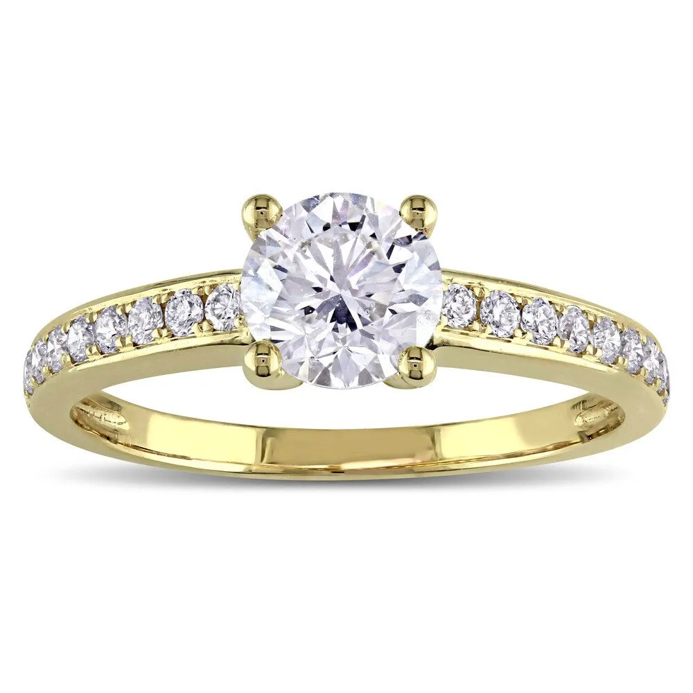 Miadora 14k Yellow Gold Certified 1-1/6ct TDW Diamond Engagement Ring (GIA) - White sold by Zulily