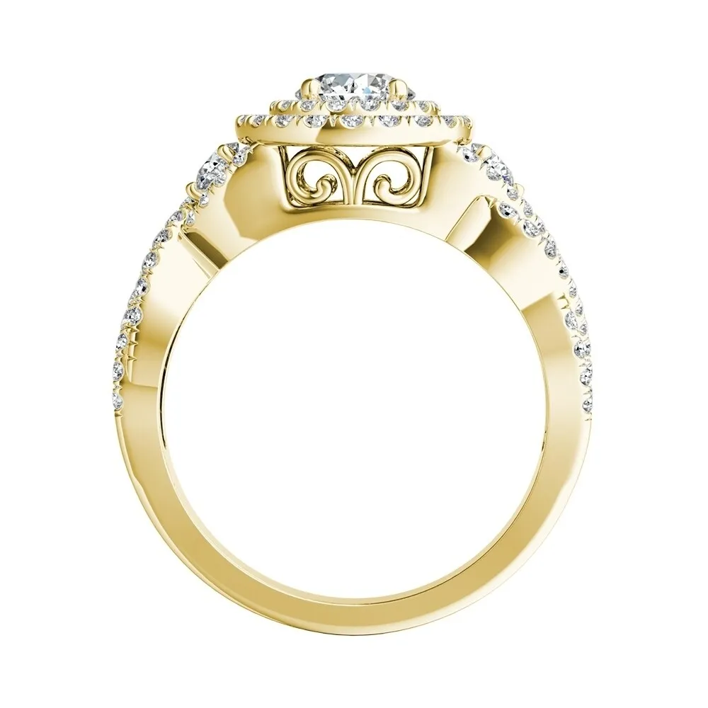 Auriya Twisted Infinity 1/2ct Moissanite and 5/8ctw Halo Diamond Engagement Ring 14K Gold sold by Zulily product image thumbnail 5