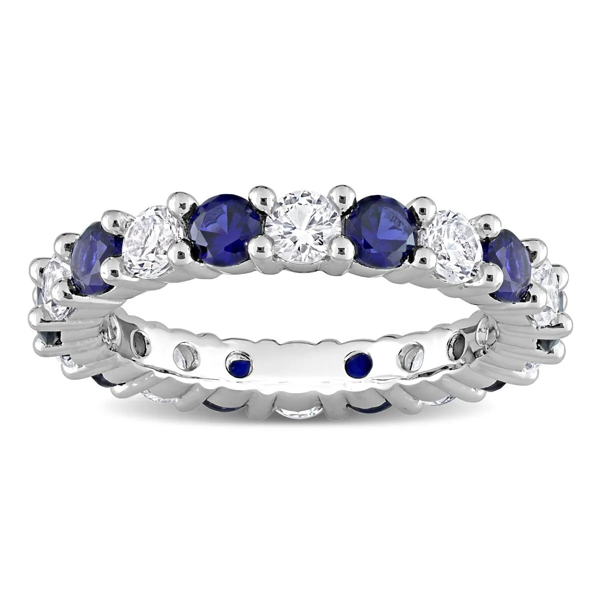 Miadora Created Blue and White Sapphire Stackable Full-Eternity Band Ring in Sterling Silver sold by Zulily product image thumbnail 3