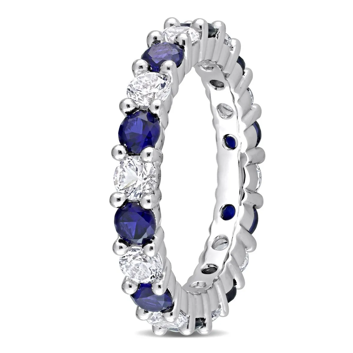 Miadora Created Blue and White Sapphire Stackable Full-Eternity Band Ring in Sterling Silver sold by Zulily product image thumbnail 4