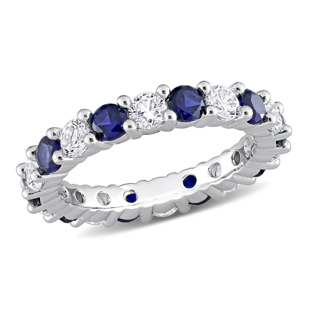 Miadora Created Blue and White Sapphire Stackable Full-Eternity Band Ring in Sterling Silver sold by Zulily product image thumbnail 2