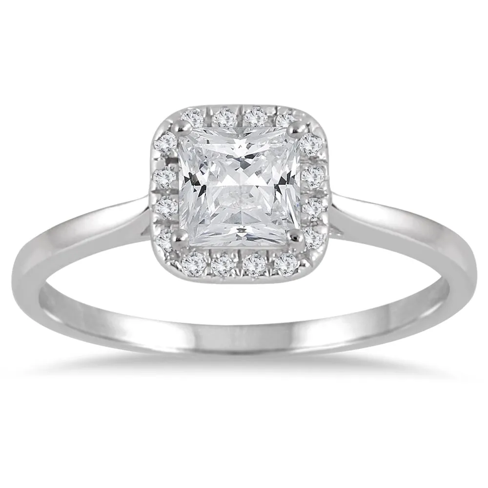 Marquee Jewels 14k white gold 7/8ct TDW Diamond Halo Engagement Ring sold by Zulily