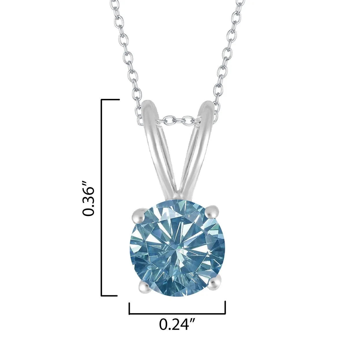 0.80CT Blue Moissanite Sterling Silver Solitaire Pendant Necklace sold by Zulily product image thumbnail 3