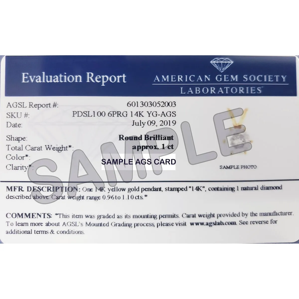 AGS Certified 1 Carat Floating Round Diamond Solitaire Necklace in 14K Yellow Gold sold by Zulily product image thumbnail 5