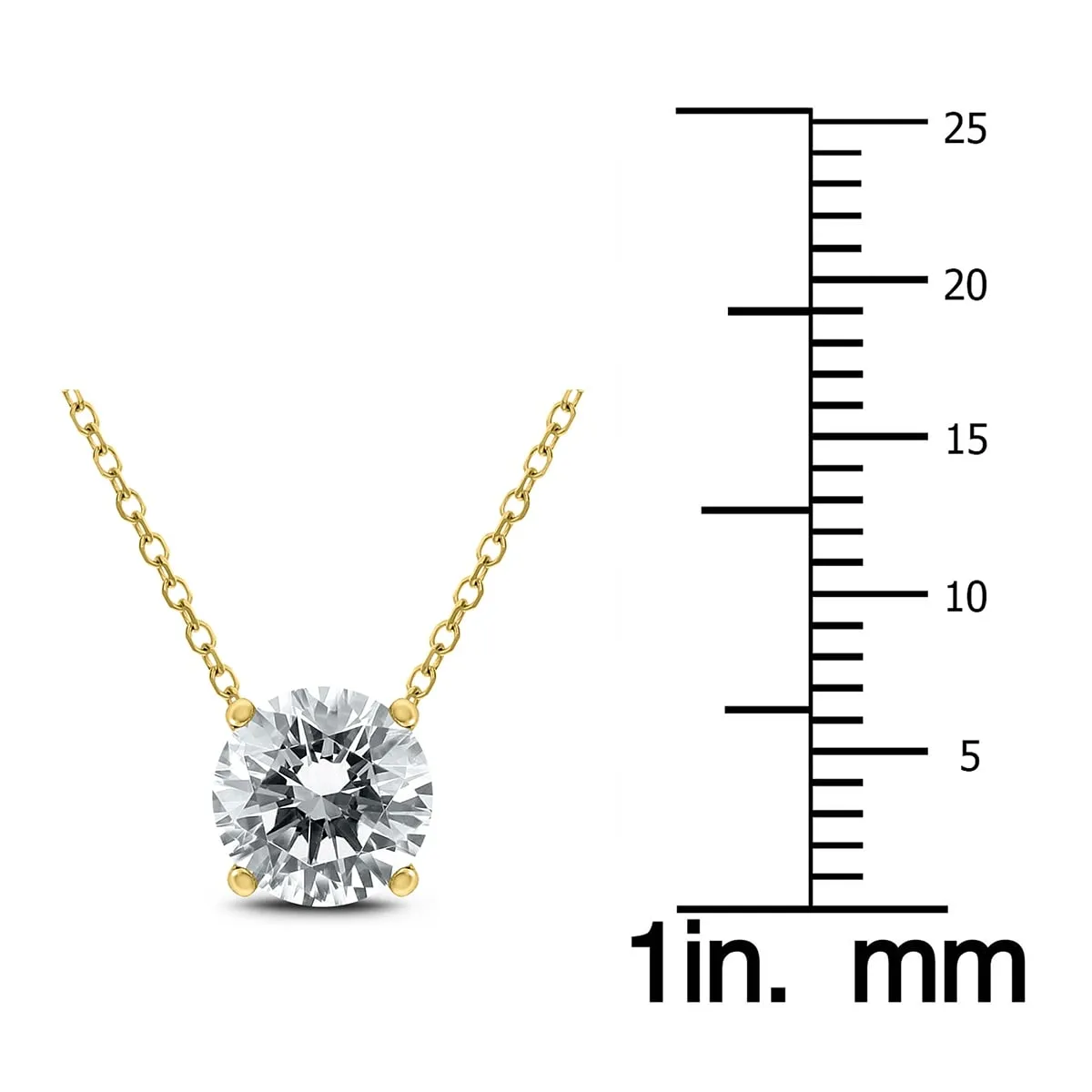 AGS Certified 1 Carat Floating Round Diamond Solitaire Necklace in 14K Yellow Gold sold by Zulily product image thumbnail 3
