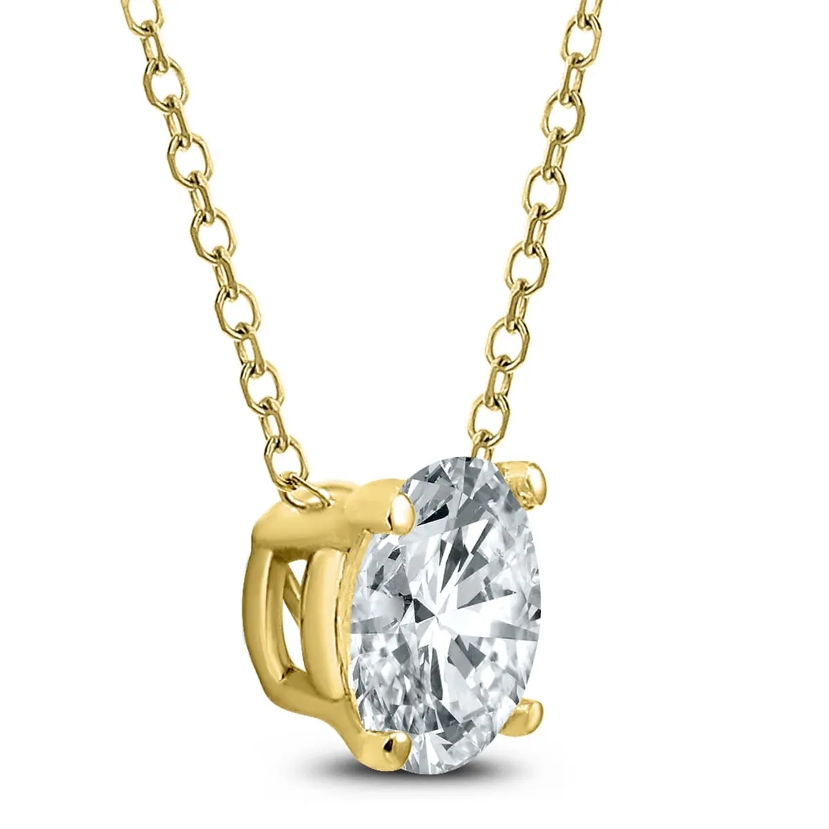 AGS Certified 1 Carat Floating Round Diamond Solitaire Necklace in 14K Yellow Gold sold by Zulily product image thumbnail 2