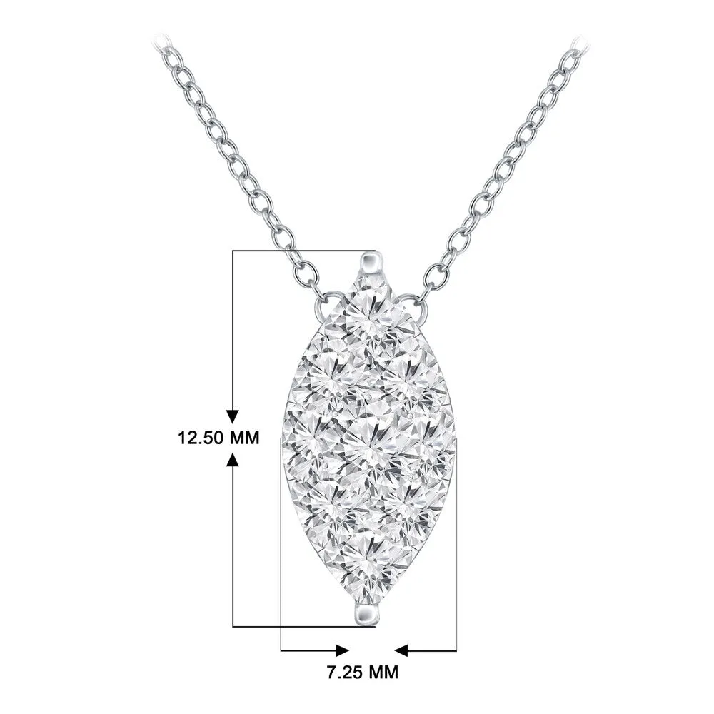 14k Gold Marquise Shaped 1/3ct TDW Pave Diamond Necklace by Auriya (H-I, I1-I2) sold by Zulily product image thumbnail 4
