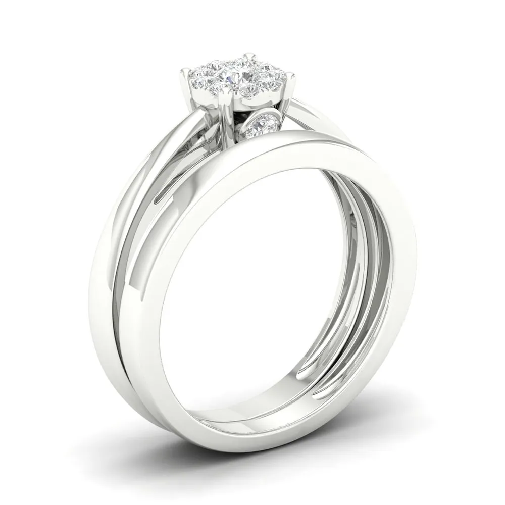 De Couer IGI Certifed 10k Gold 1/4ct TDW Multi Stone Solitaire Diamond Bridal Ring Set sold by Zulily product image thumbnail 2