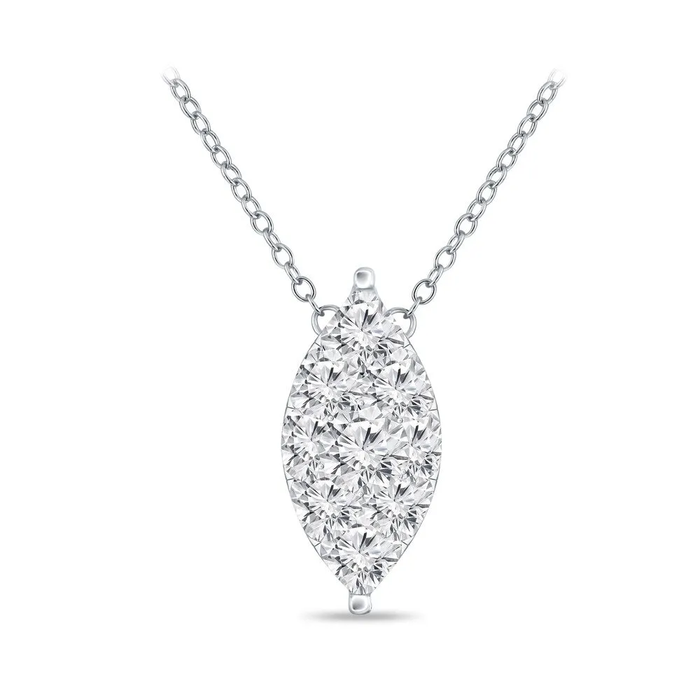 14k Gold Marquise Shaped 1/3ct TDW Pave Diamond Necklace by Auriya (H-I, I1-I2) sold by Zulily
