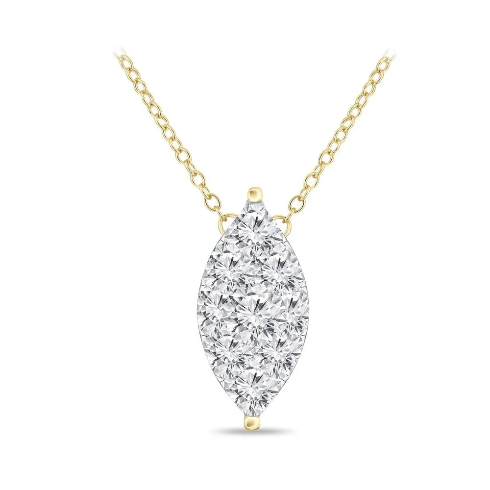 14k Gold Marquise Shaped 1/3ct TDW Pave Diamond Necklace by Auriya (H-I, I1-I2) sold by Zulily product image thumbnail 2
