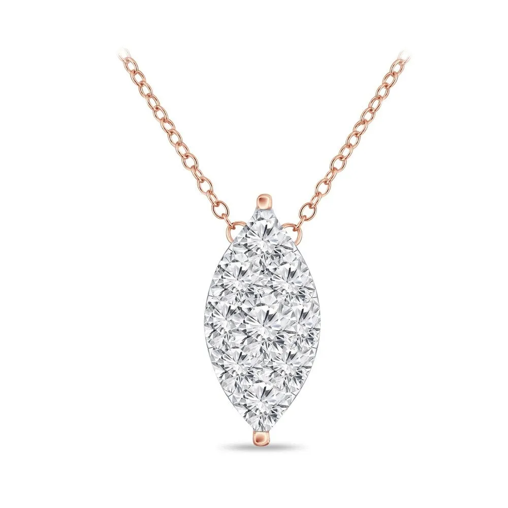 14k Gold Marquise Shaped 1/3ct TDW Pave Diamond Necklace by Auriya (H-I, I1-I2) sold by Zulily product image thumbnail 3