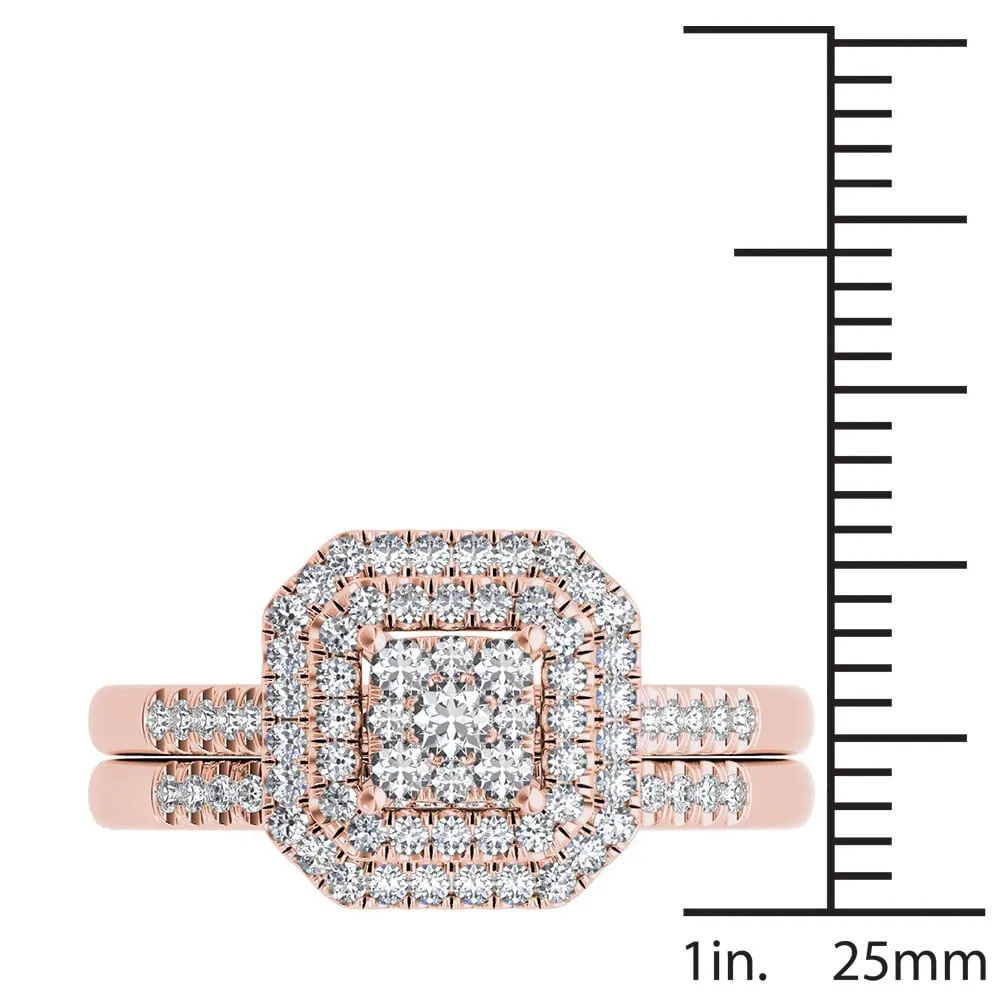 De Couer 1/3ct TDW Cluster Halo Bridal Set sold by Zulily product image thumbnail 4