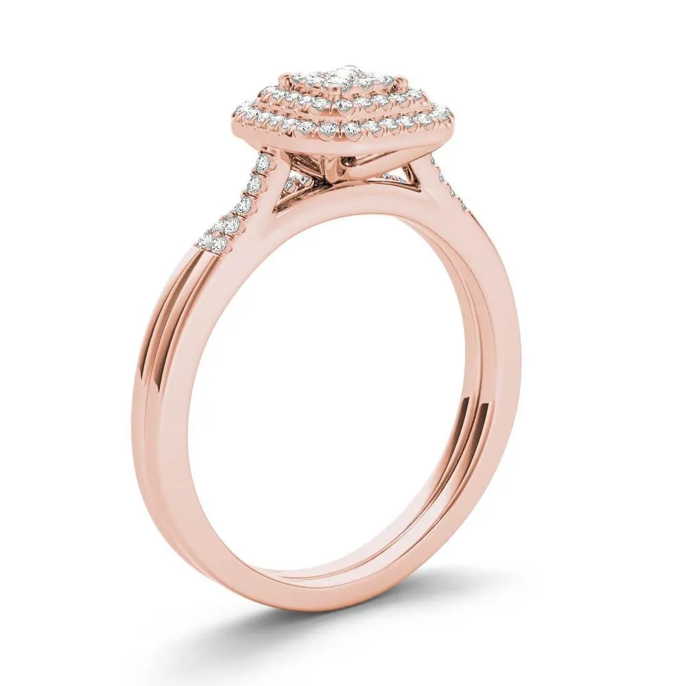 De Couer 1/3ct TDW Cluster Halo Bridal Set sold by Zulily product image thumbnail 2