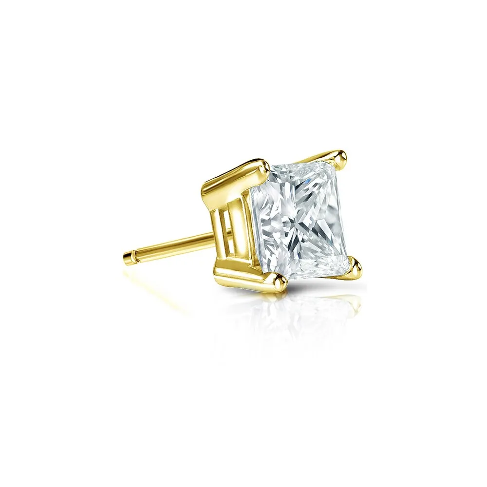 Auriya 1/3ctw Princess-Cut Diamond SINGLE STUD (1) Earring 14k Gold sold by Zulily product image thumbnail 2