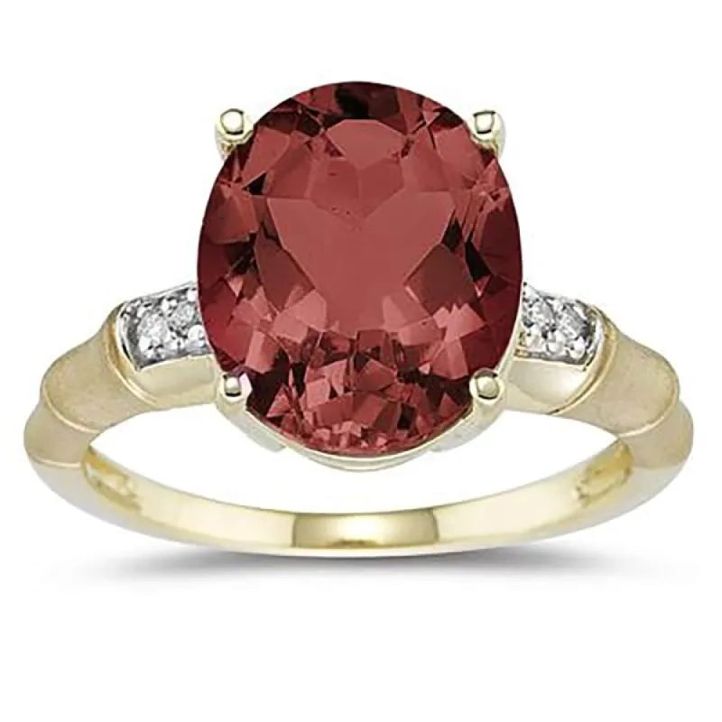 3.97 Carat Garnet and Diamond Ring in 14K Yellow Gold sold by Zulily