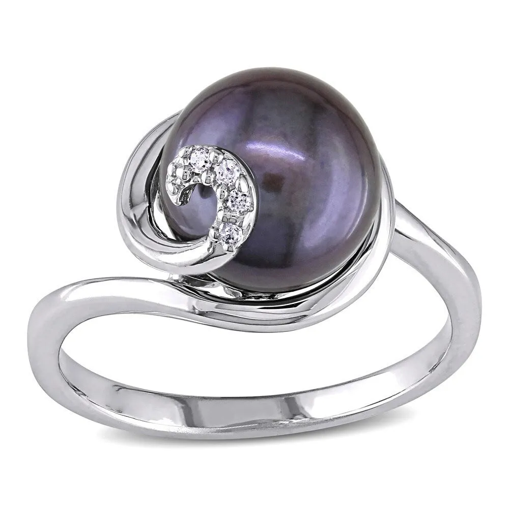 Miadora Sterling Silver Black FW Pearl Ring (9.5-10 MM) sold by Zulily