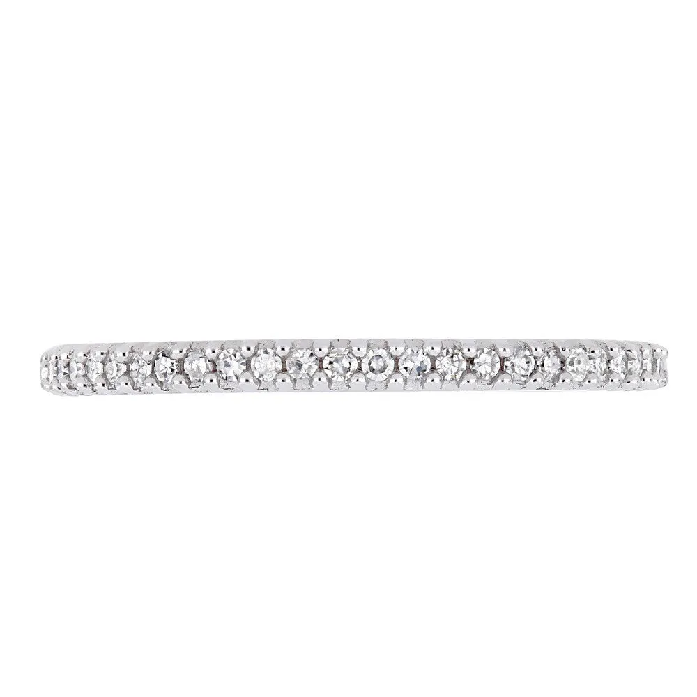 Miadora 14k White Gold 1/8ct TDW Diamond Stackable Semi-Eternity Wedding Band sold by Zulily product image thumbnail 5