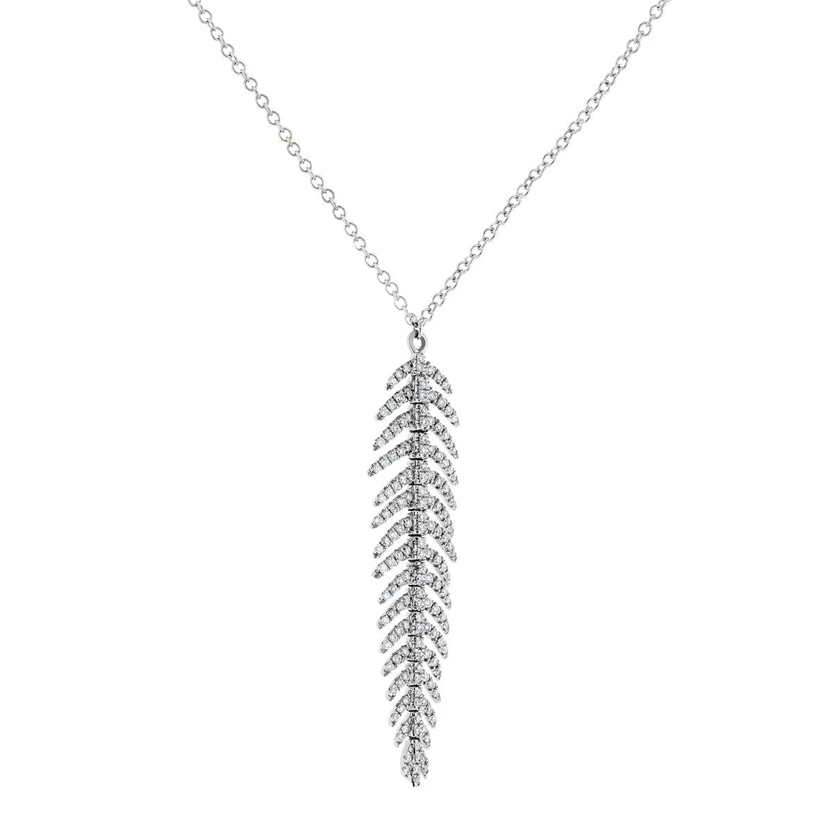 Annello by Kobelli 14k Gold 2/5ct TDW Diamond Vertical Feather Necklace, 16in Chain (Multiple Color Options) sold by Zulily