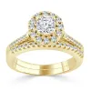 14k Gold 3/4ct TDW Round Halo Diamond Engagement Ring Set by Auriya sold by Zulily