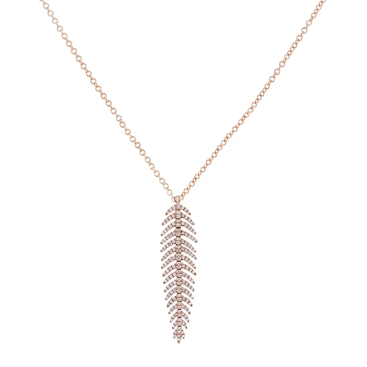 Annello by Kobelli 14k Gold 2/5ct TDW Diamond Vertical Feather Necklace, 16in Chain (Multiple Color Options) sold by Zulily product image thumbnail 3