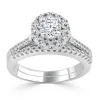 14k Gold 3/4ct TDW Round Halo Diamond Engagement Ring Set by Auriya sold by Zulily
