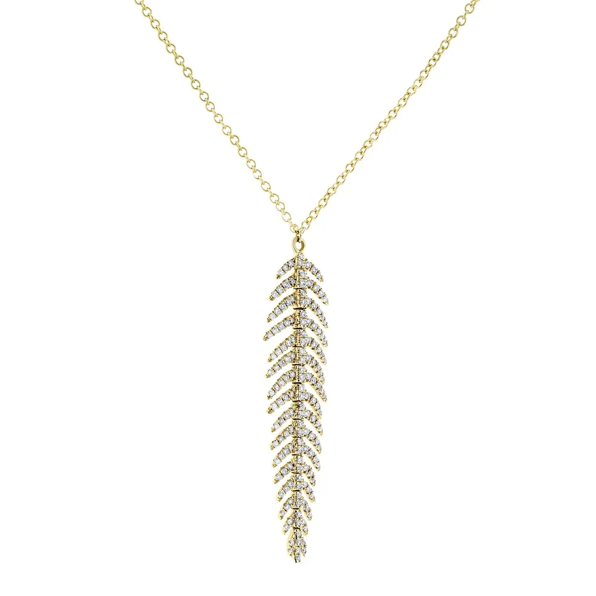 Annello by Kobelli 14k Gold 2/5ct TDW Diamond Vertical Feather Necklace, 16in Chain (Multiple Color Options) sold by Zulily product image thumbnail 2