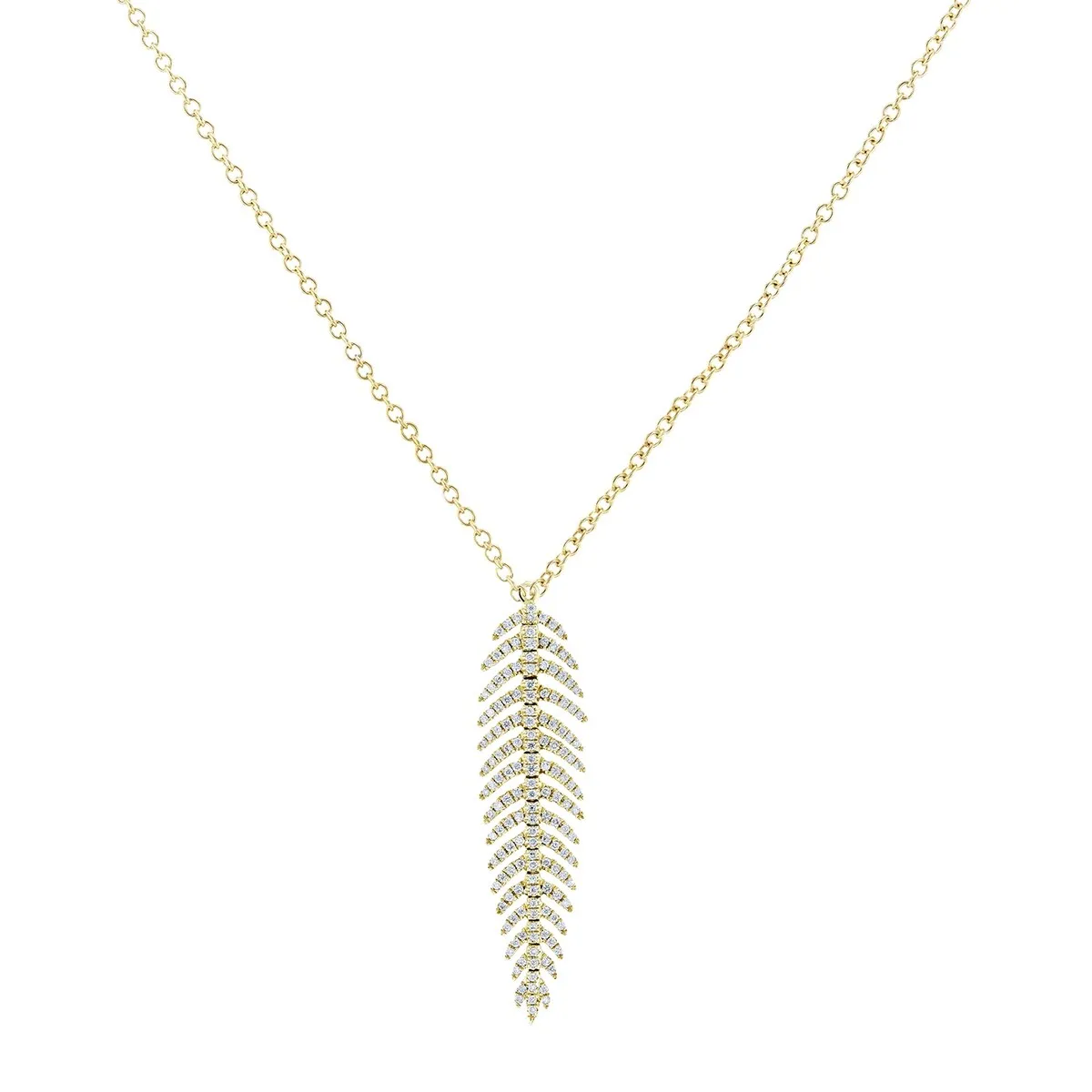 Annello by Kobelli 14k Gold 2/5ct TDW Diamond Vertical Feather Necklace, 16in Chain (Multiple Color Options) sold by Zulily product image thumbnail 4