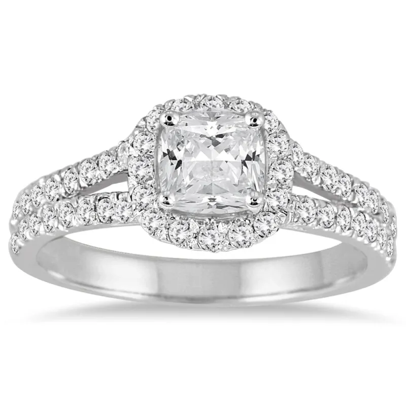 1 1/2 Carat Cushion Cut Diamond Ring in 14K White Gold sold by Zulily